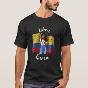 Womens Libra Queen From Colombia Afro Colombian Bi T-Shirt