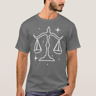 Womens Libra Zodiac Horoscope Astrology Backprint T-Shirt