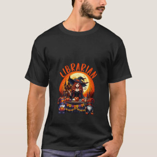 Womens Librarian Job Costume Witch Horror Gnomes H T-Shirt