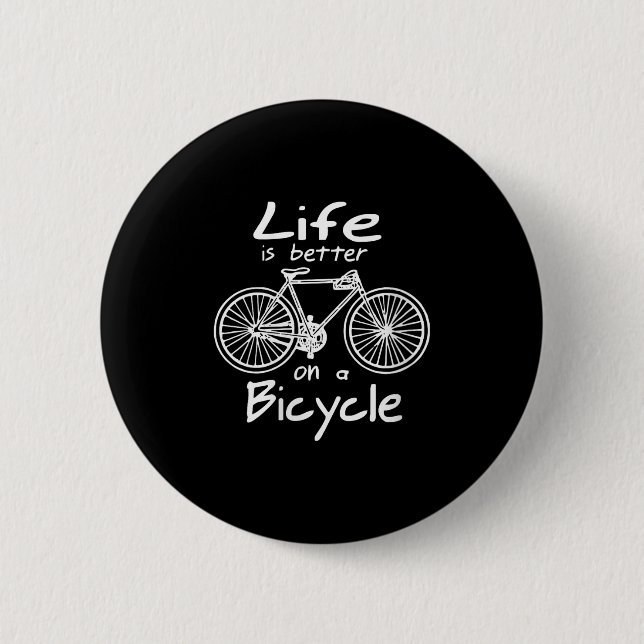 Womens Life Is Better On A Bicycle Funny Cycling Q 6 Cm Round Badge (Front)