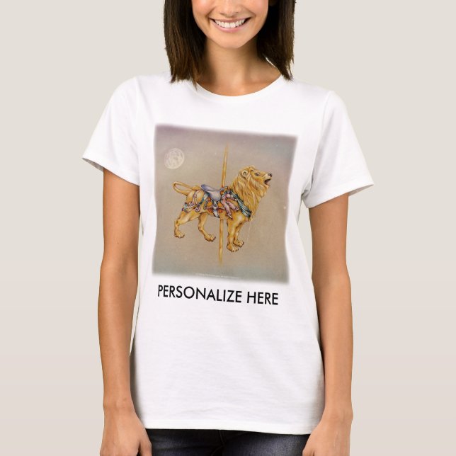 Women's Light Tees - Carousel Lion SQ (Front)