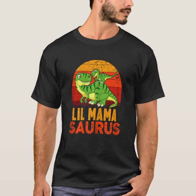 Womens Lil Mamasaurus Rex Dinosaur Mothers Day Fam T-Shirt (Front)