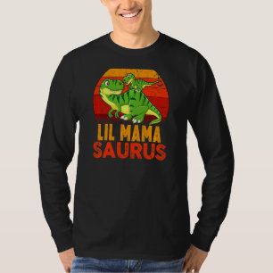 Womens Lil Mamasaurus Rex Dinosaur Mothers Day Fam T-Shirt