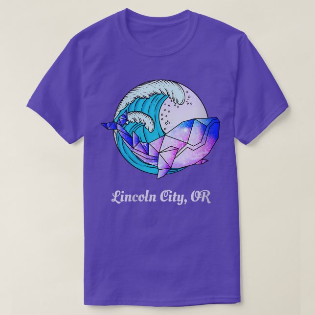 Womens Lincoln City OR Japanese Paint Geometric Or T-Shirt (Design Front)