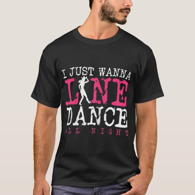 Womens Line Dance Love Dancing Cowboy Cowgirl Coun T-Shirt (Front)