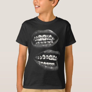 Women's Lips Print Graphic Y2k 2000s Vintage Summe T-Shirt
