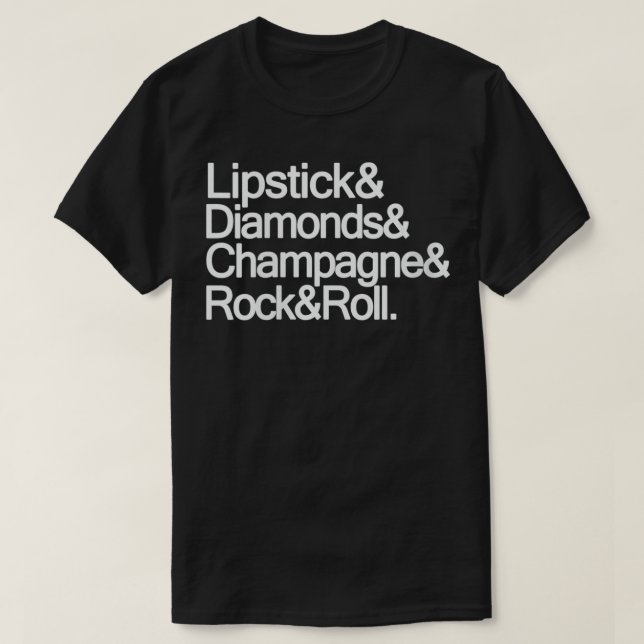 Womens Lipstick Diamonds Champagne Rock And Roll T T-Shirt (Design Front)
