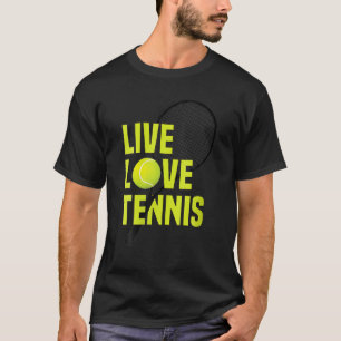Womens Live Love Tennis Funny Tennis T-Shirt
