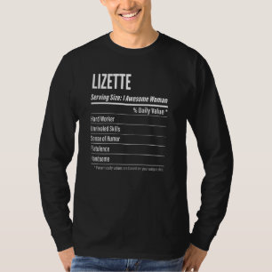 Womens Lizette Nutritional Facts Serving Size Cal T-Shirt