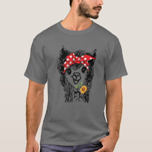 Women's Llama Bandanna - Alpaca Llama Animal Graph T-Shirt