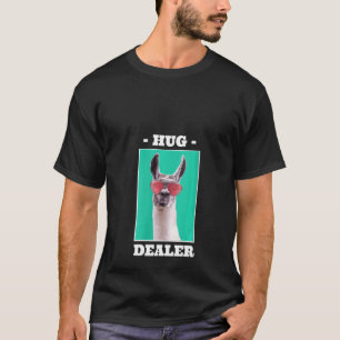 Womens Llama Hug Dealer Llama Sunglasses Animal T-Shirt