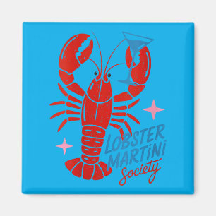 Womens Lobster Martini Society Retro Cocktail Magnet