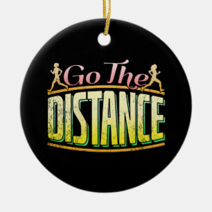 Womens Long Distance Running - Marathon Runner Ceramic Tree Decoration