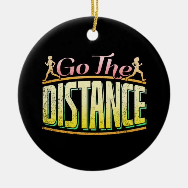 Womens Long Distance Running - Marathon Runner Ceramic Tree Decoration (Front)