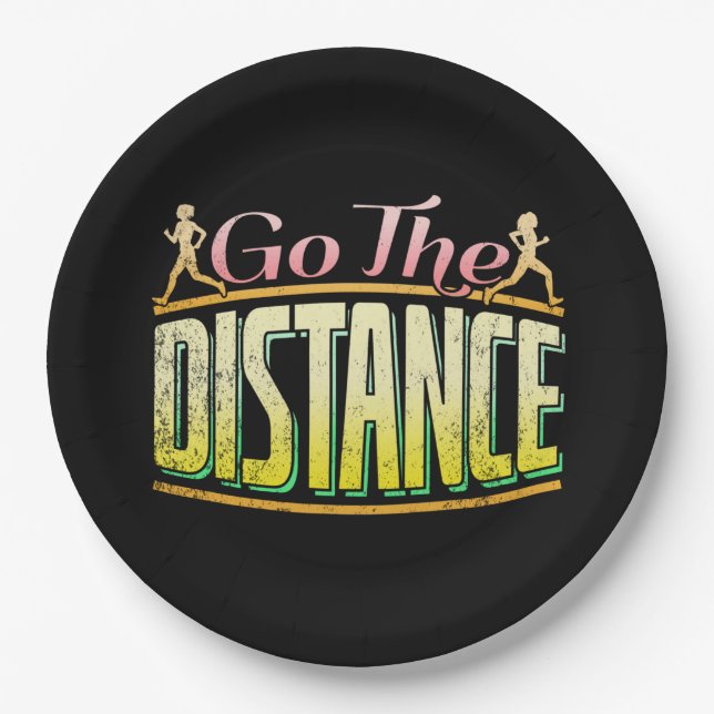Womens Long Distance Running - Marathon Runner Paper Plate (Front)