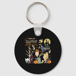 Womens Long Live Halloween Black Cat Poison Witch Key Ring