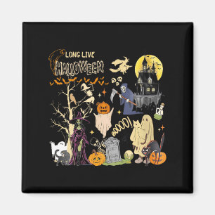 Womens Long Live Halloween Black Cat Poison Witch Magnet