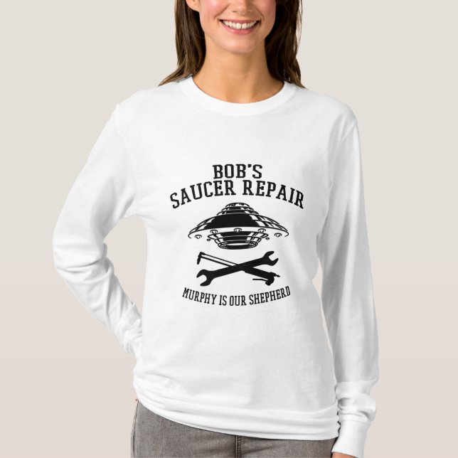 women's long sleeve t-shirt with black BSR logo (Front)