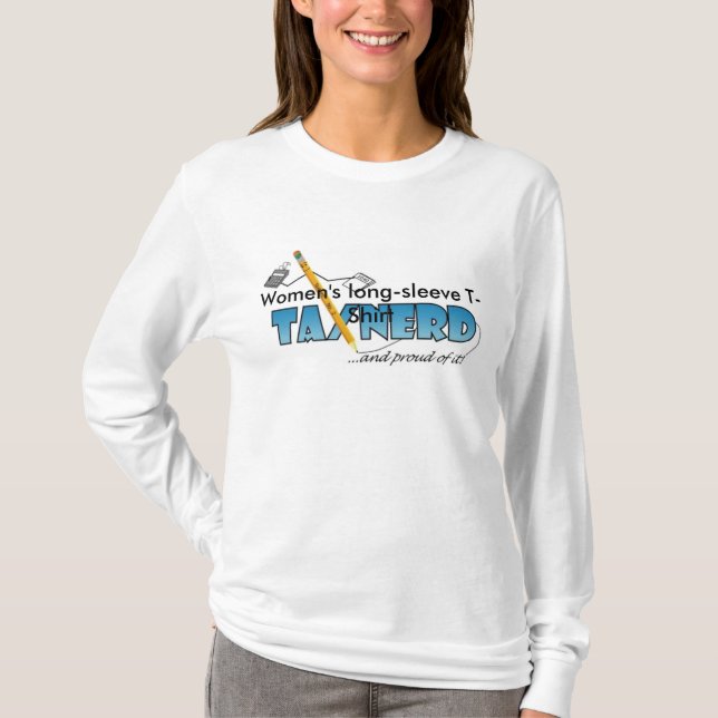 Women's Long Sleeve Tax Nerd t-shirt (Front)