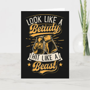 Womens Look Like A Beauty Hit Like A Beast Karate Card