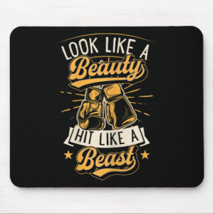 Womens Look Like A Beauty Hit Like A Beast Karate Mouse Mat