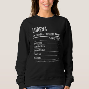 Womens Lorena  Nutritional Facts Serving Size Calo Sweatshirt