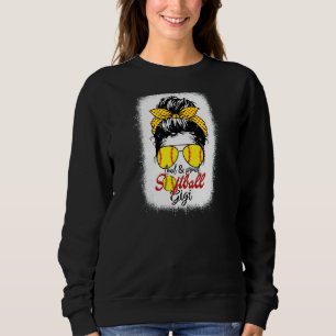 Womens Loud & Proud Softball Gigi Messy Bun Leopar Sweatshirt