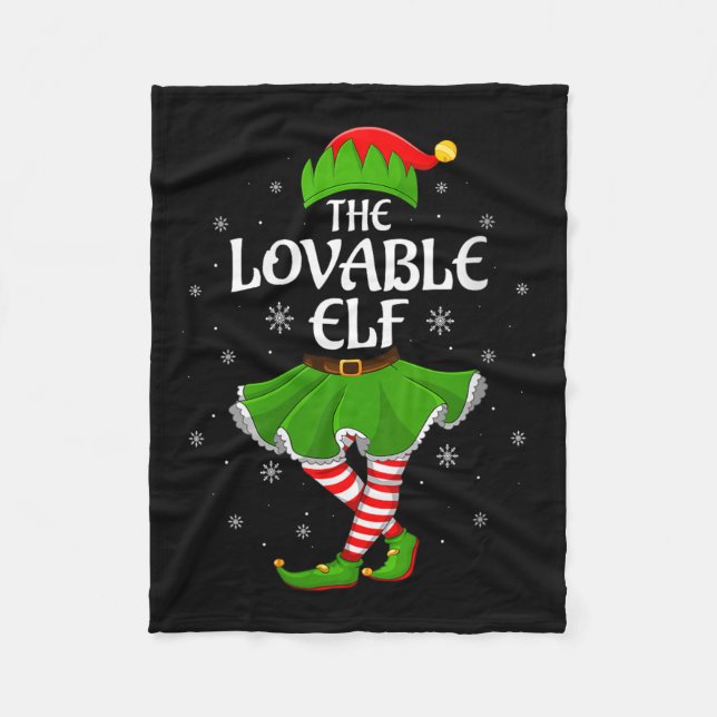 Womens Lovable Elf Christmas Family Girls Women El Fleece Blanket (Front)