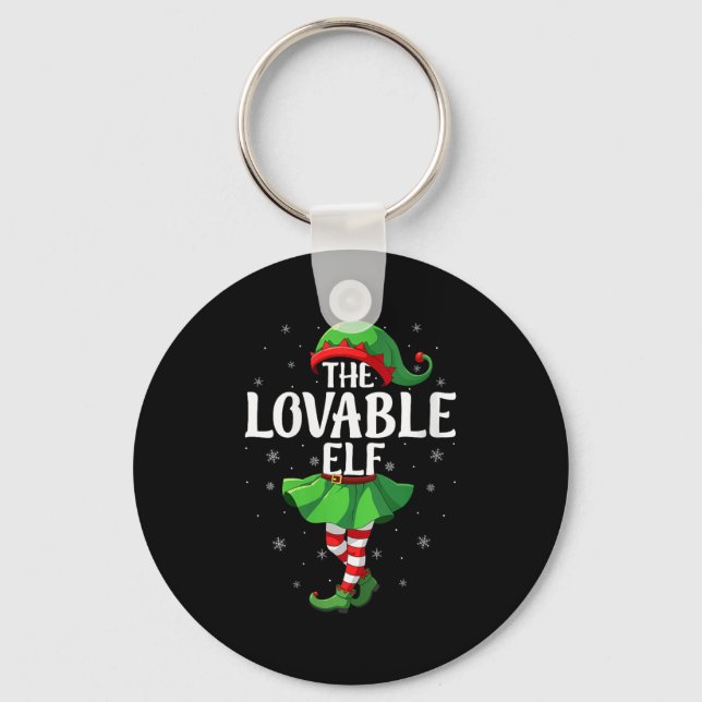 Womens Lovable Elf Christmas Girls Women Elf Squad Key Ring (Front)