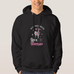 Womens  Love All You Need Is Love Llama Hoodie