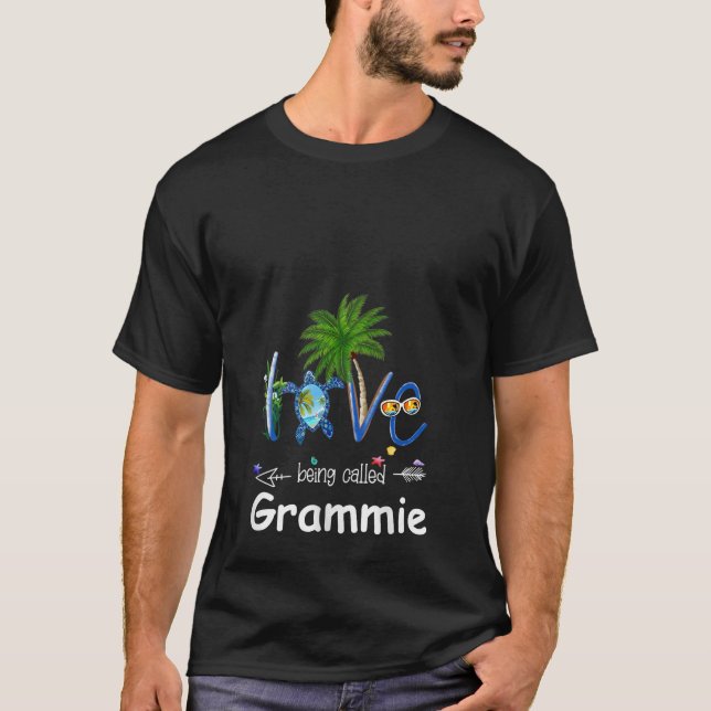 Womens Love being called Grammie turtle summer Tan T-Shirt (Front)