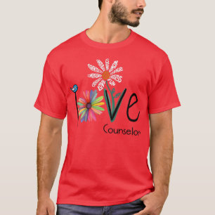 Womens Love Daisy Flower Counsellor Premium T-Shirt