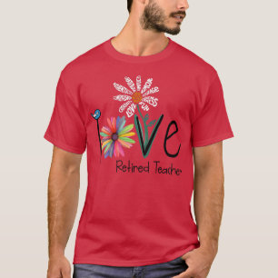 Womens Love Daisy Flower Retired Teacher Premium T-Shirt