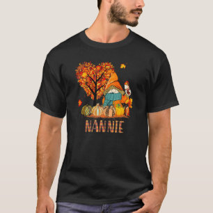 Womens Love Fall Gnomes Nannie Halloween Pumpki Gr T-Shirt
