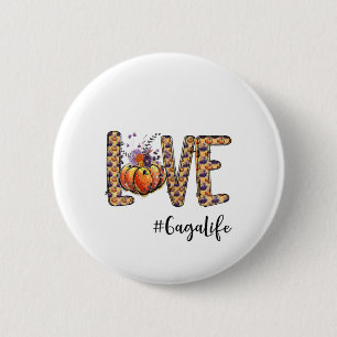 Womens Love Gaga Life Pumpkin Autumn Halloween 6 Cm Round Badge