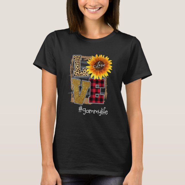 Womens Love Gammylife Sunflower Leopard T-Shirt (Front)