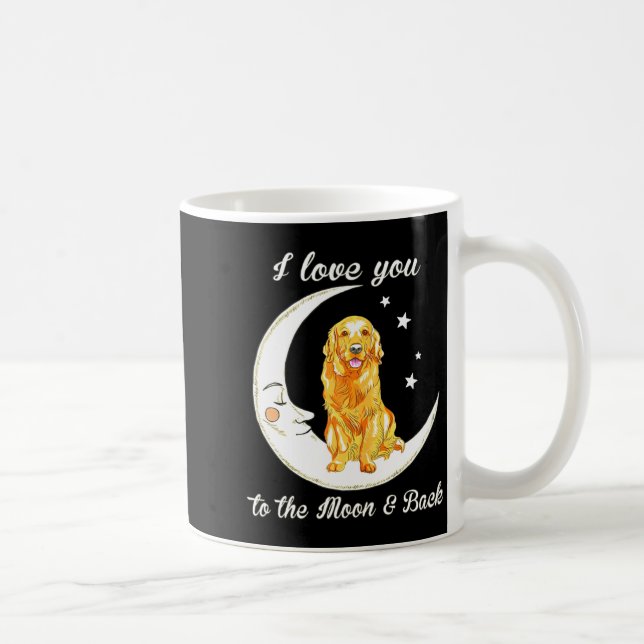 Womens Love Golden Retriever To The Moon And Back  Coffee Mug (Right)
