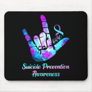 Womens Love Hand Sign Suicide Prevention Awareness Mouse Mat