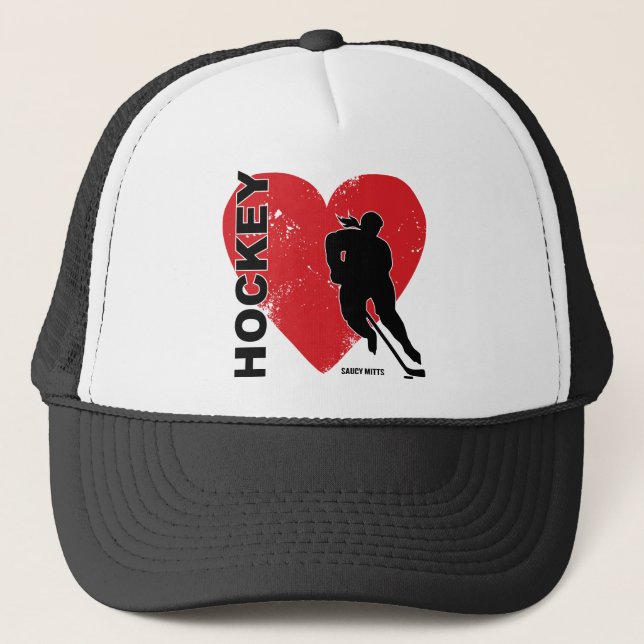 Women's Love Heart Hockey Cap (Front)
