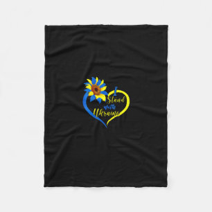 Womens Love Heart Ukraine Sunflower I Stand With U Fleece Blanket
