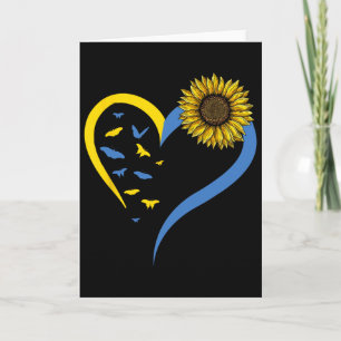 Womens Love Heart Ukraine Sunflower Ukrainian Butt Card