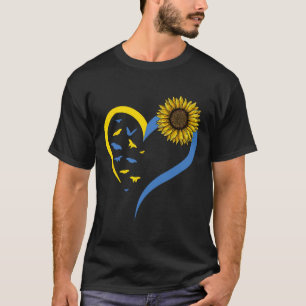 Womens Love Heart Ukraine Sunflower Ukrainian Butt T-Shirt