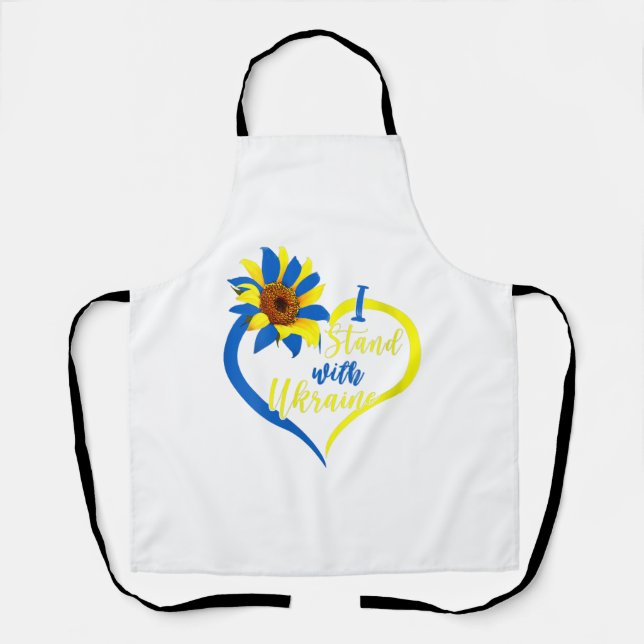 Womens Love Heart Ukraine Sunflower Ukrainian I St Apron (Front)