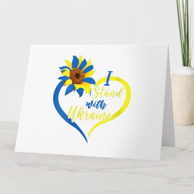 Womens Love Heart Ukraine Sunflower Ukrainian I St Card (Front)