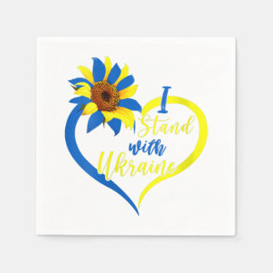 Womens Love Heart Ukraine Sunflower Ukrainian I St Napkin