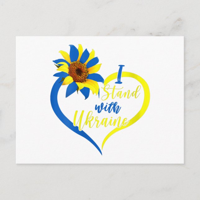 Womens Love Heart Ukraine Sunflower Ukrainian I St Postcard (Front)