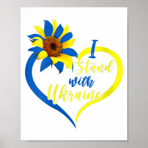 Womens Love Heart Ukraine Sunflower Ukrainian I St Poster
