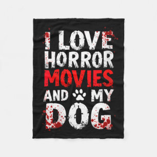 Womens Love Horror Movies Dog Halloween V-Neck Fleece Blanket