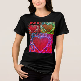 Women's "love it" multiple Hearts" Tri-Blend Shirt