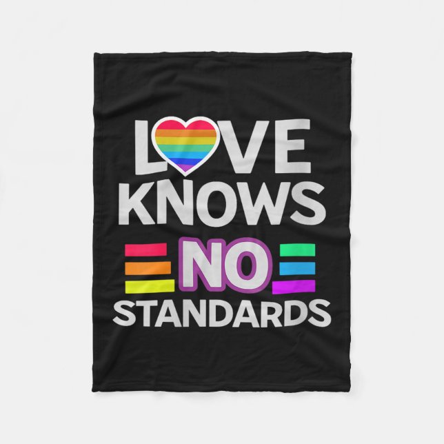 Womens Love Knows No Standards Rainbow Pride Equal Fleece Blanket (Front)